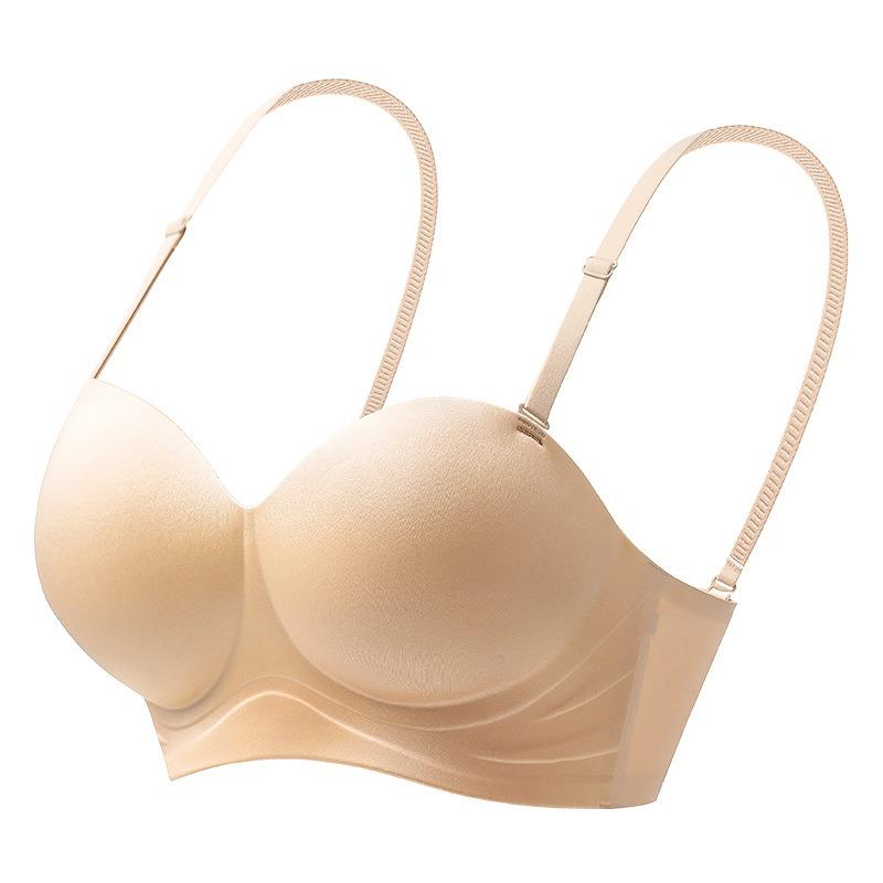 Women Removable Strapless Push Up Supportive Seamless Comfortable Skin Tone Bra