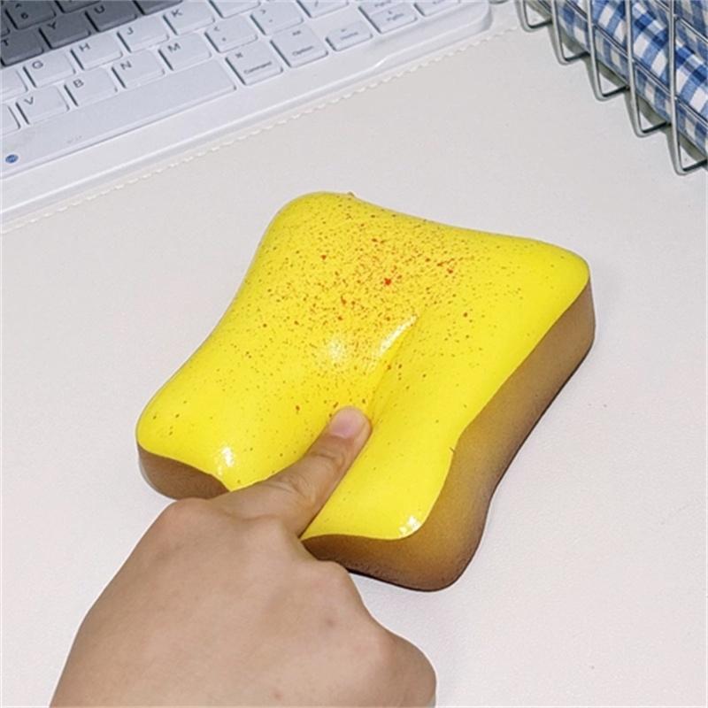 Simulation 10Cm Square Toast Bread Venting Toy Filled Hand Grip Fidget Sensory Toy Soft Slow Rebound Anxiety Relief Leisure Gift