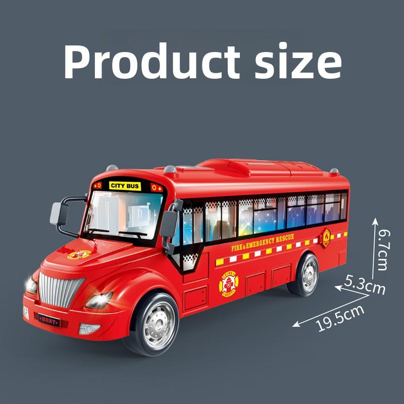 Public Bus Plastic Playset With Sound And Light Function Kids Model Simulation