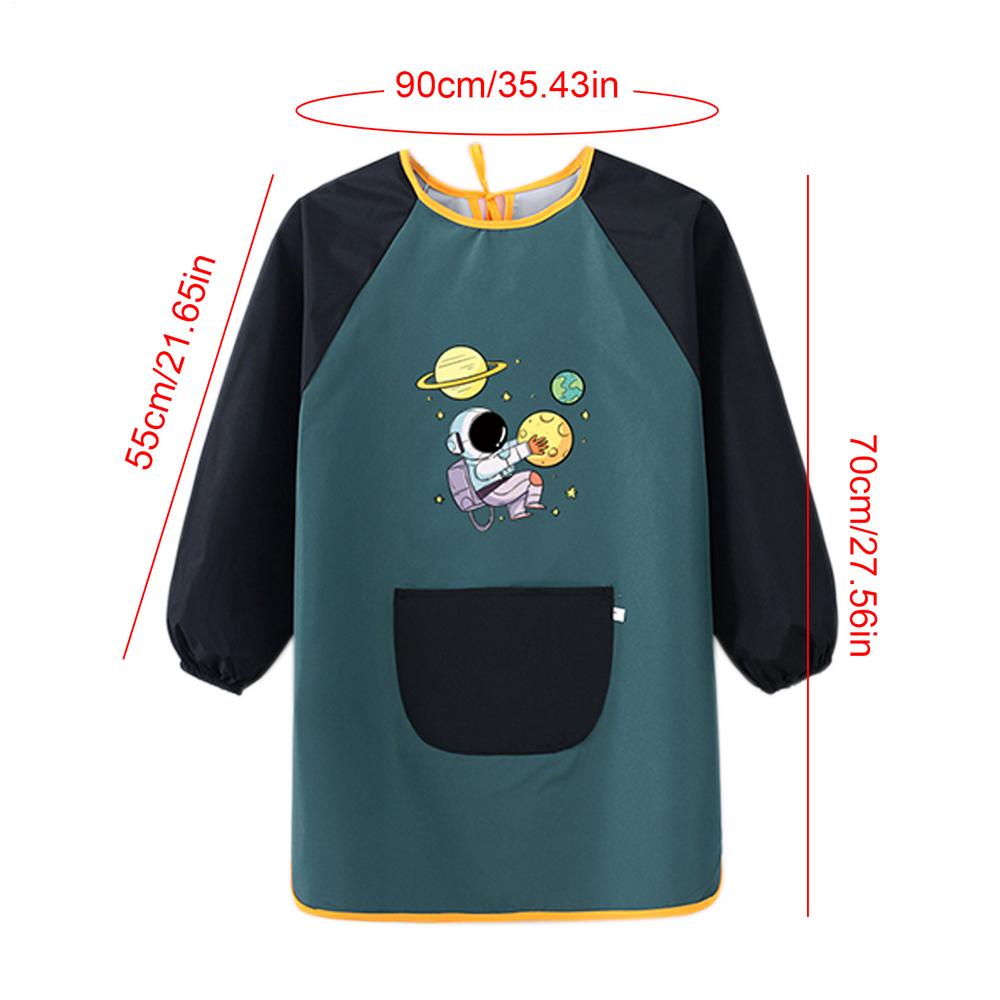 Kids Paint Smock Waterproof Children Apron Breathable Toddler Smock for Garden Art Dining Painting Crafting Classroom Baking M чёрный