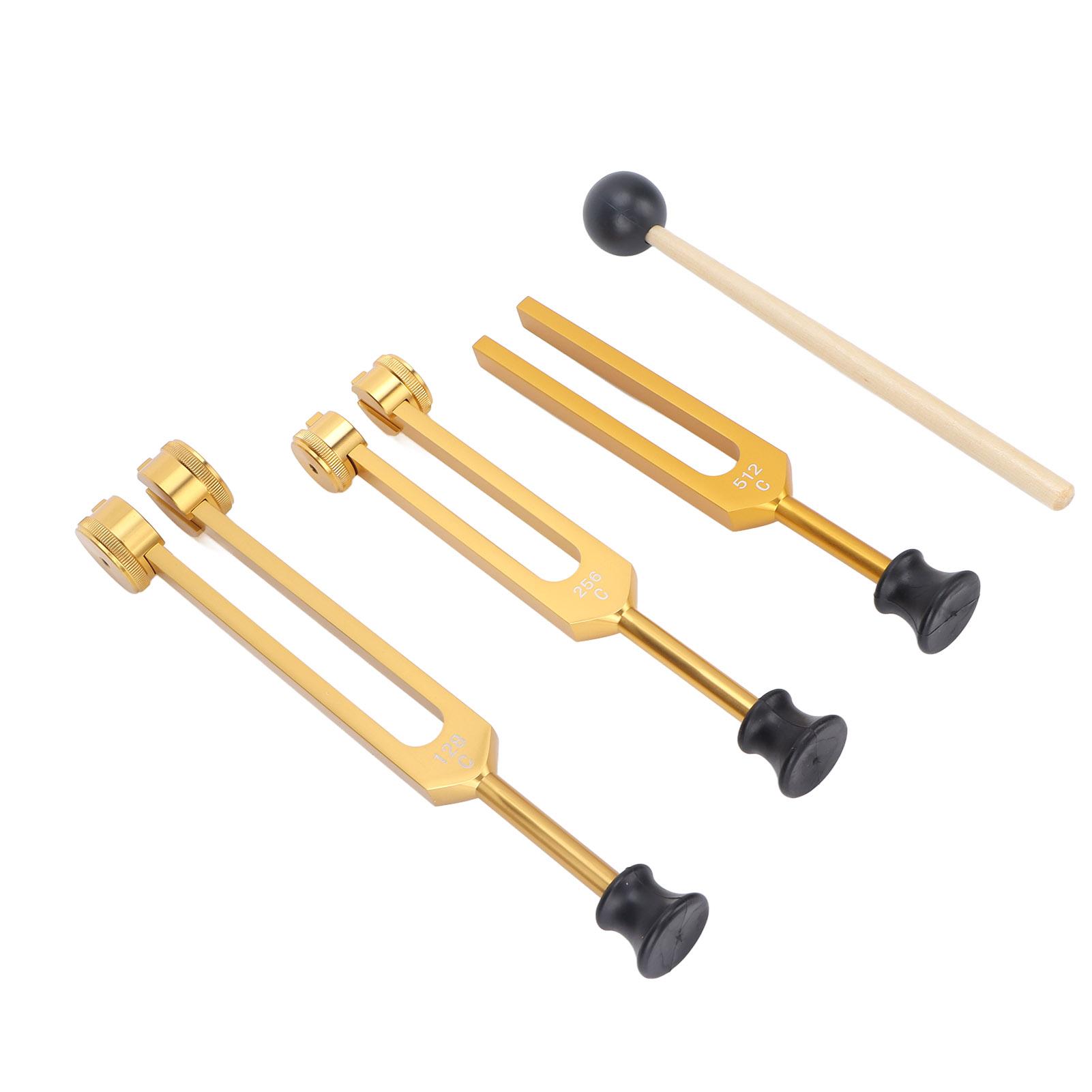 

Набор камертонов из алюминиевого сплава 128 256 512 Гц портативный камертон лечебный инструмент для дома золотистый