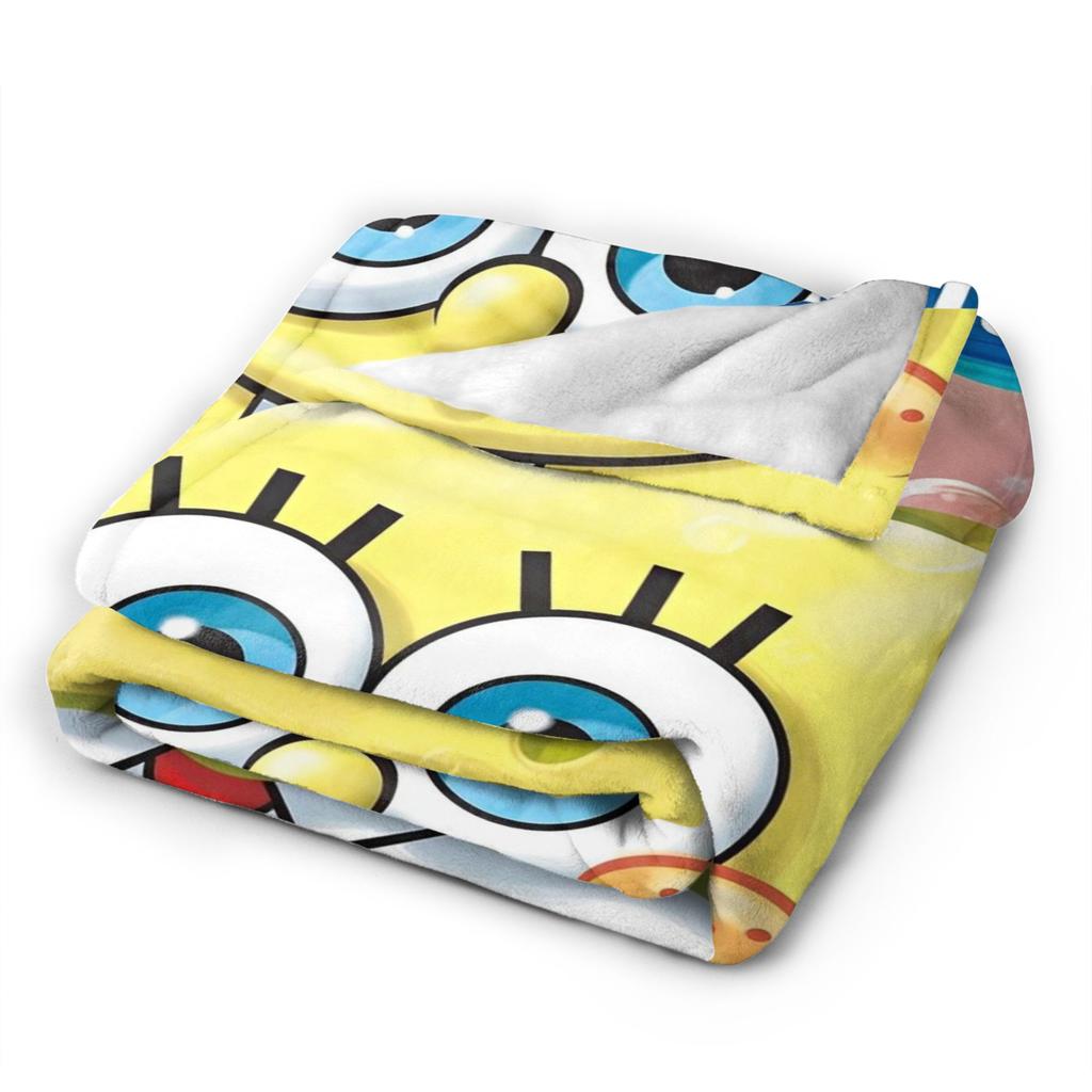 Cartoon Animated Tv Series Blankets SpongeBob SquarePants Flannel Awesome Breathable Throw Blankets for Coverlet Winter