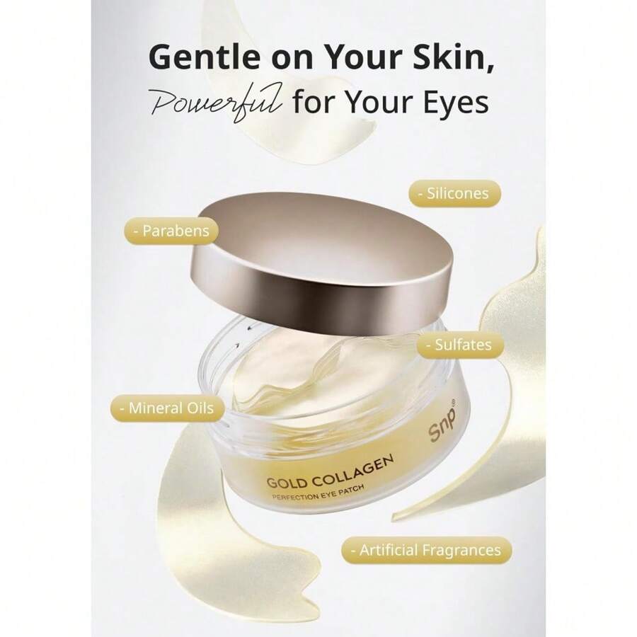 SNP [K Beauty Plasturi Perfecțiune Ochi cu Aur 24K 72g(60ea) | Plasturi Nutritivi Pentru Ochi Pentru Riduri Și Pete Pigmentare