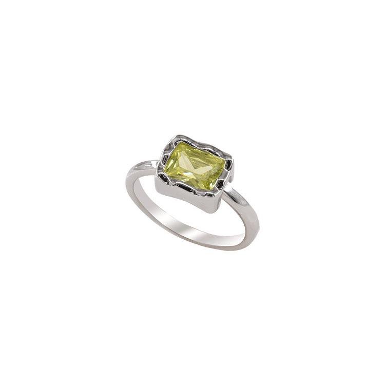 Korean Green Grape Square Diamond Ring Set: Luxury Two-Piece Open Index Finger and Statement Ring