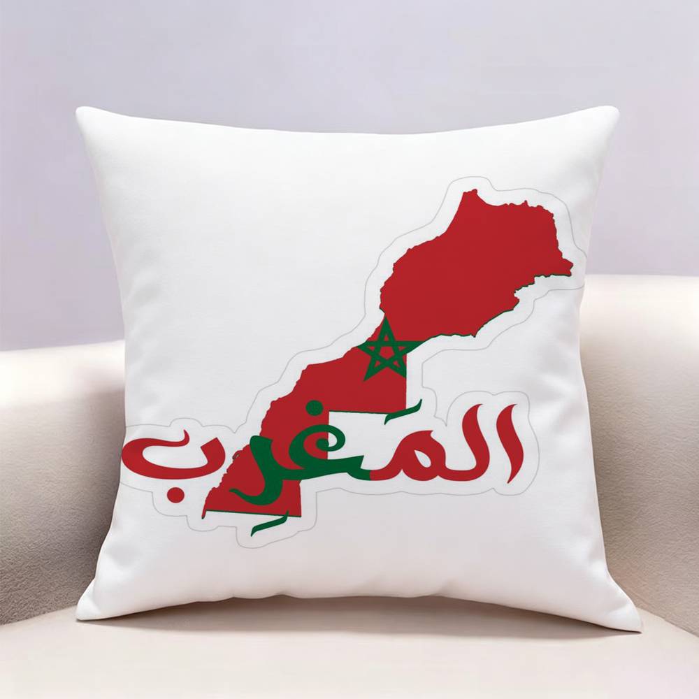 Morocco Map Flag Doublesided Print Pillow Case Cushion Cover Throw Pillow Case For Car Sofa