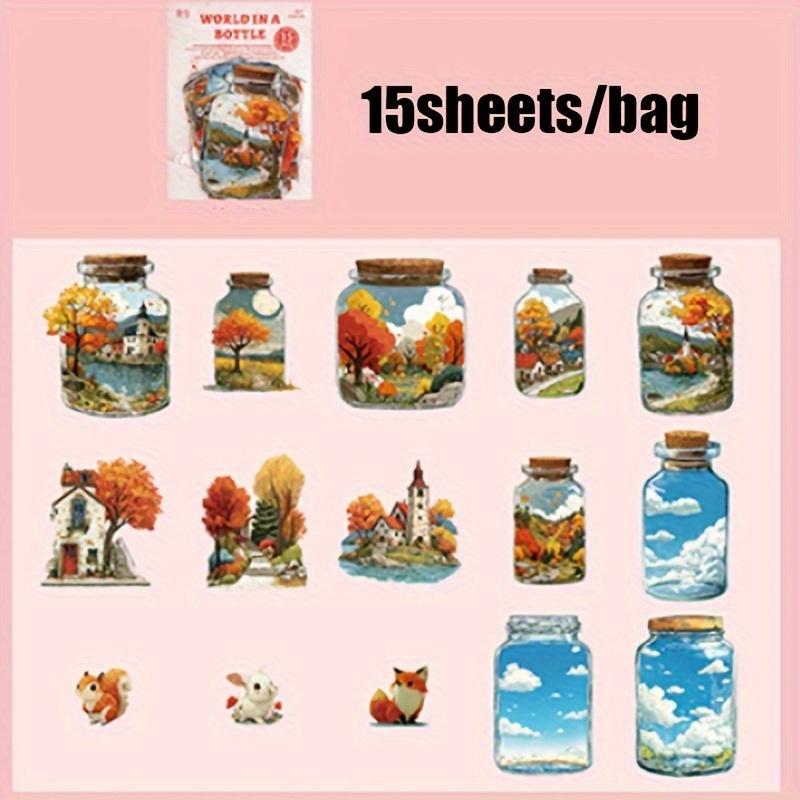 Mr.Paper 6style 20pcs/Pack Vintage Bottle Sticker Pack DIY Decoraction Scrapbook Story In A Bottle Series PET Stickers