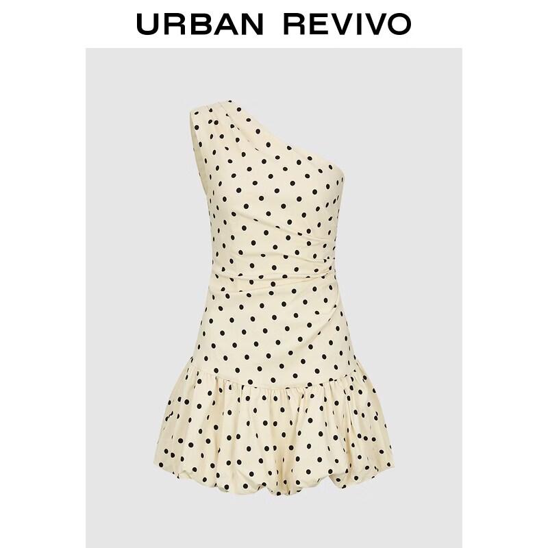 Charming Polka Dot Off-Shoulder Mini Dress M