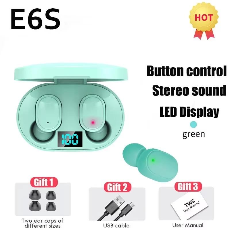 TWS E6S Fone Bluetooth Earphones Wireless Bluetooth Headset Noise Cancelling Headset With Microphone Headphones ForHuawei