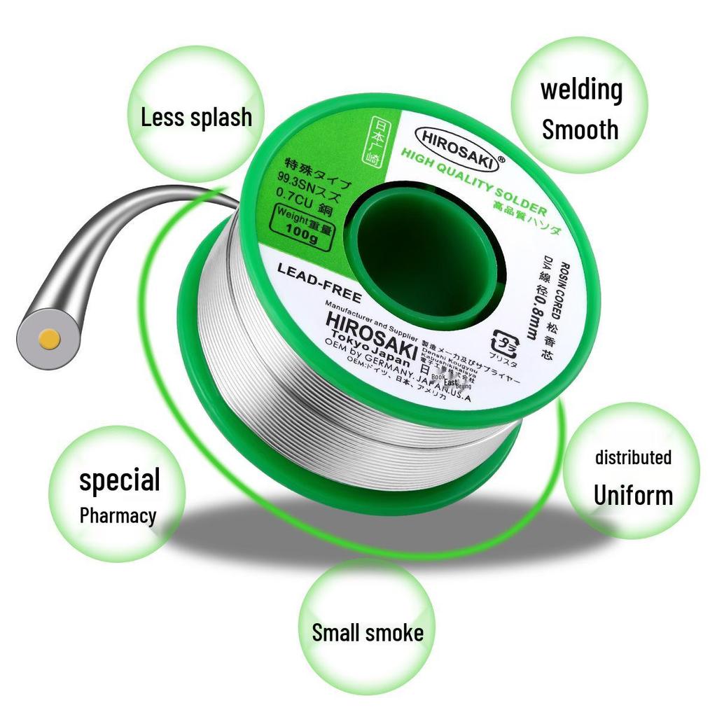 Hirozaki Type S 01J Automotive Silver Solder Wire for ABS Gearbox Sensor and Computer Boards