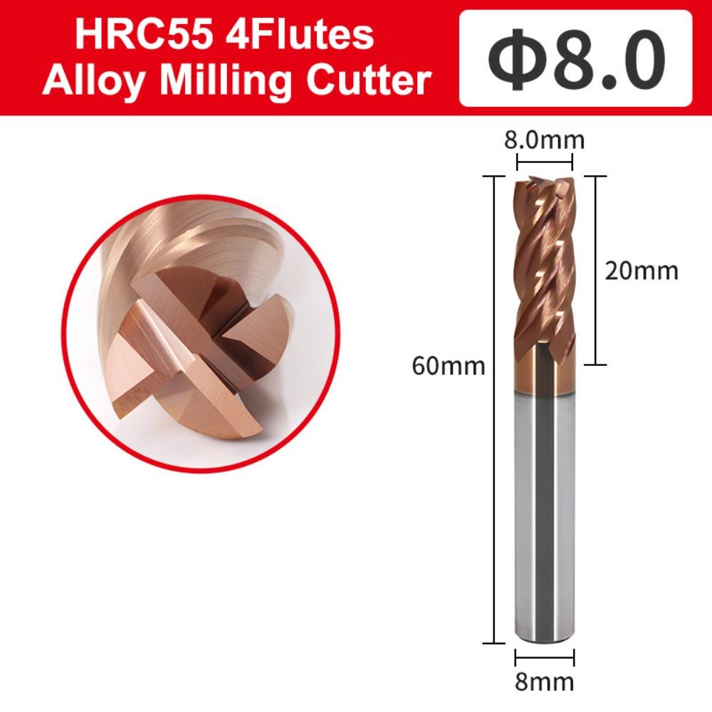 4Flutes Alloy Carbide Milling HRC55 Milling Cutter New EndMills