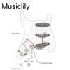 Musiclily Basic 11-Hole Stratocaster Pre-Wired Pickguard with SSS Alnico V Pickups for ST Stratocaster Electric Guitar, Black, 3-Piece Set