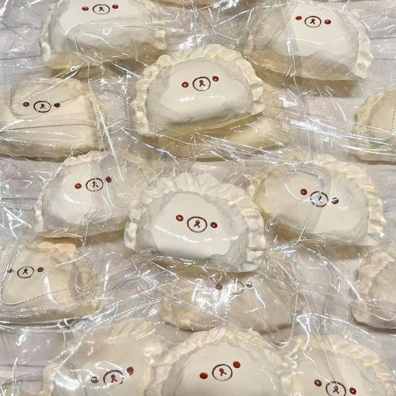 1Pcs Sesame Paste / Beetroot / Egg / Jelly Dumpling Bear Food Grade Silicone Stress Reliever Handcrafted Taba Squishy Toy
