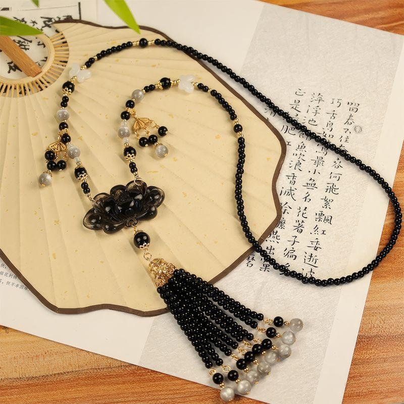 

Юбка-лицо лошади Ципао Женское ожерелье Кисточки Бэйюнь Аксессуары Одежда ханьцев Ожерелье в новом китайском стиле Антикварные аксессуары [Xuan Yu] wreaths