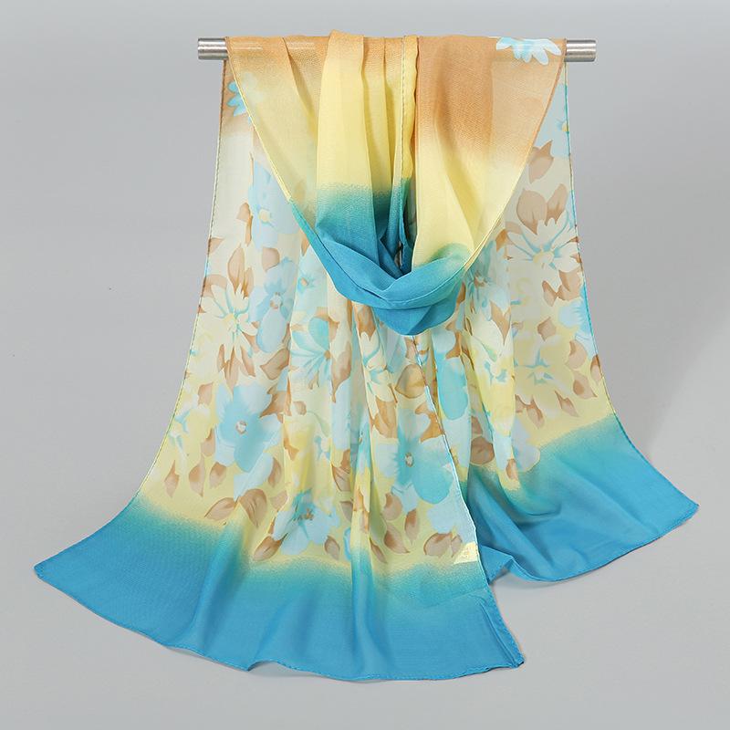 1Pc Muslim Chiffon Hijab Scarf For Women Summer Print Thin Scarves Soft Shawl Foulard Viscose Autumn Female Sunscreen Wrap Shawl