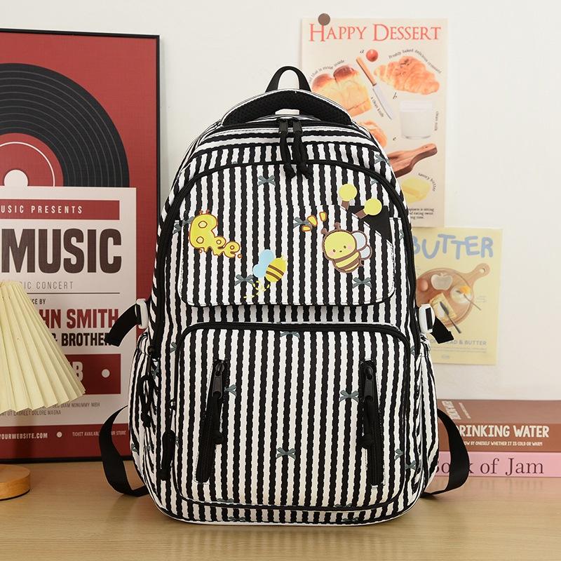School bag new high value fresh sweet cute bee backpack junior high school students lightweight travel backpack