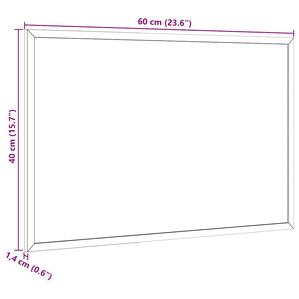 Cork Board with Solid Pine Wood Frame 60X40 Cm