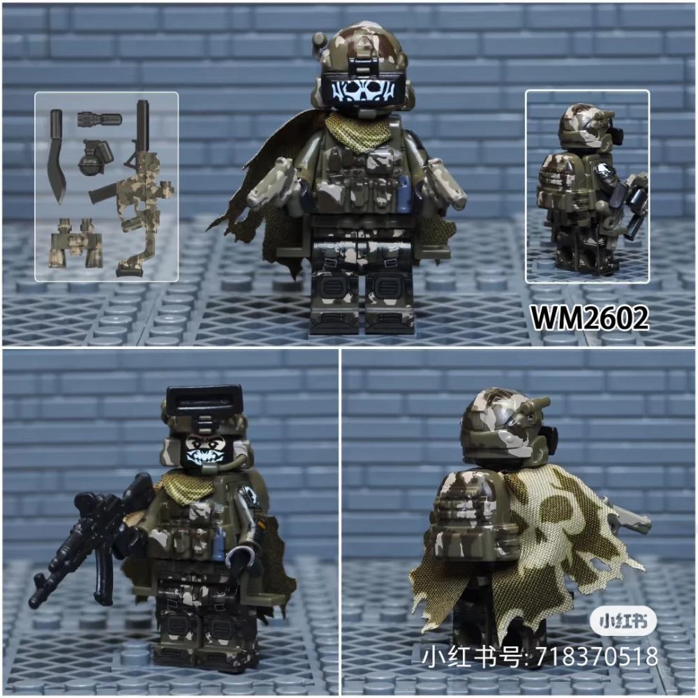 WM6147 WM6168 WM6169 Vojenská série SWAT Speciální jednotky Stavebnice Komando Voják Městská policie Čepice Mini Akční figurka Hračky