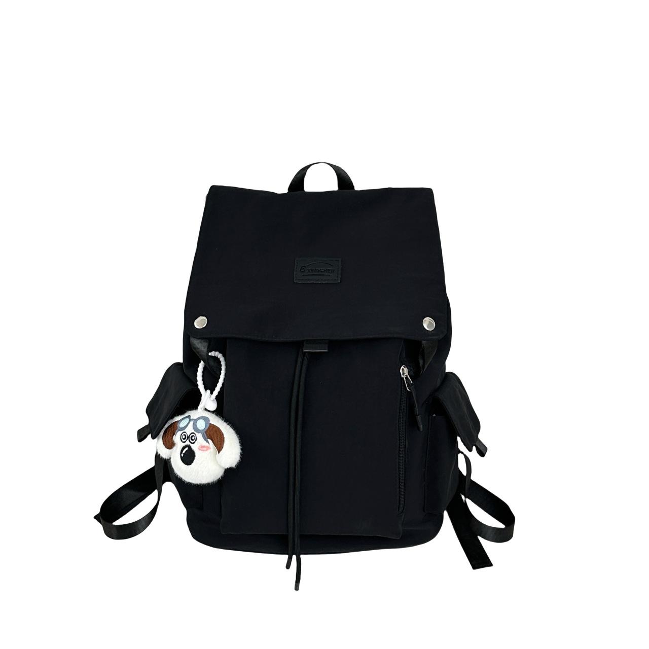 

Schoolbags for Female High School Students and College Students Campus Simple Trendy Brand Large Capacity Backpack Computer Bag Versatile Backpack average size чёрный