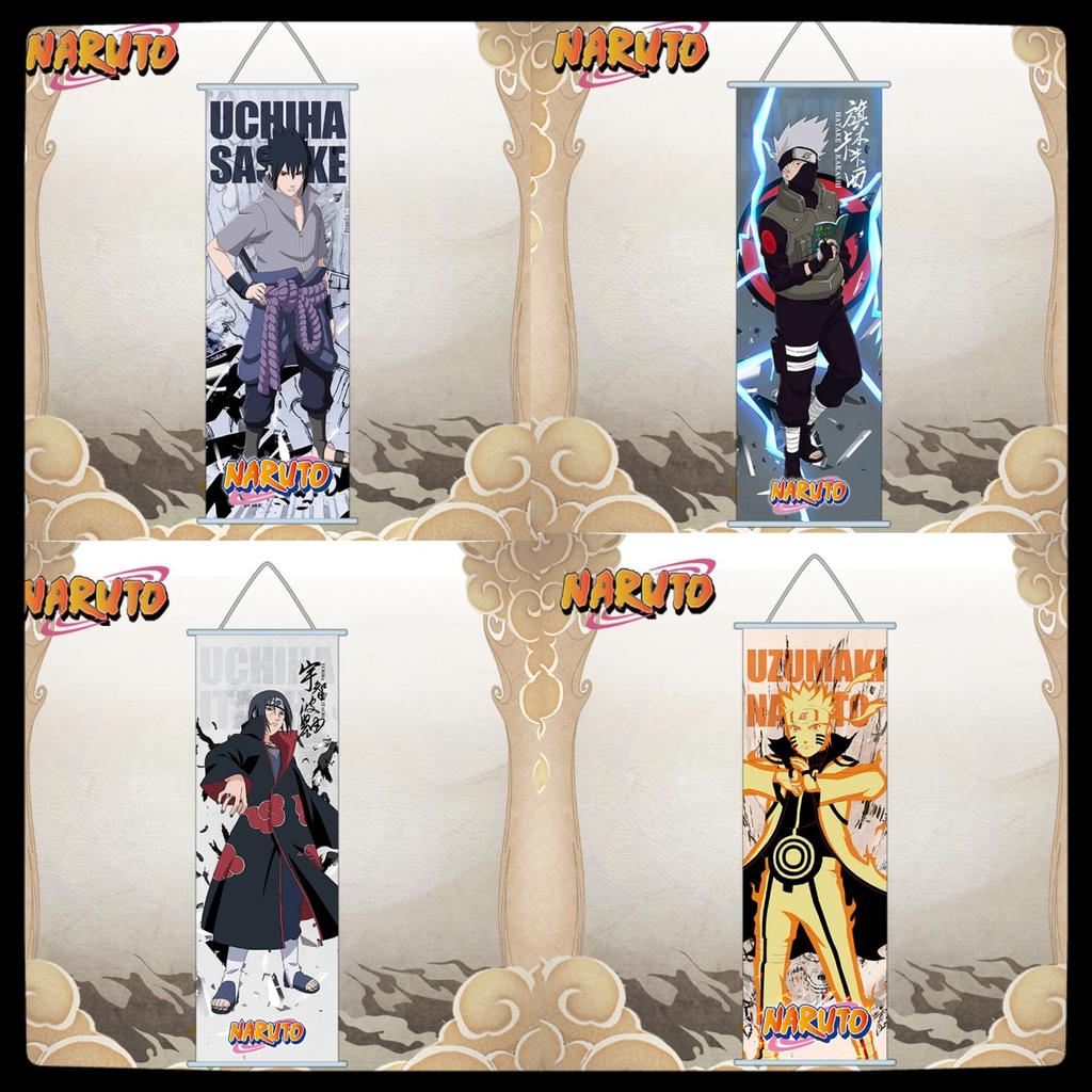 Naruto Animation Peripheral 2D Cartoon Wall Painting Naruto Sasuke Itachi Yondaime HD Decoration Silk Mural Great for Daily Use