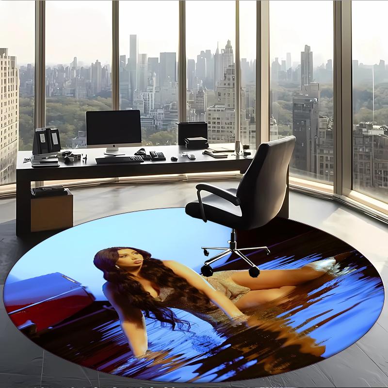 Kali Uchis (1) Round Office Rug Decorative Floor Rug for Office Bedroom Living Room and Home Space