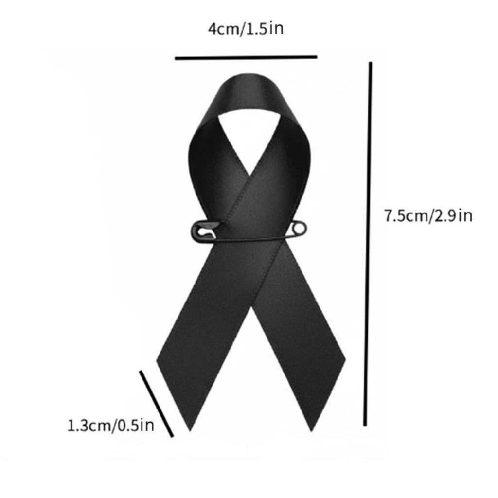 Friendly Ribbon Pin Accessory in Classical Black Symbolizing Care Ribbon Pin Suitable for Business and Casual Occasions