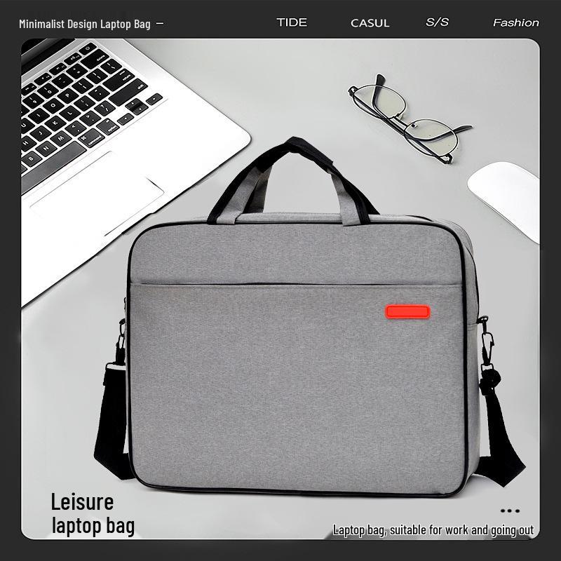 Handheld Crossbody Laptop Briefcase 15.6" - Single Shoulder, Large Capacity, Business Casual Tablet Bag