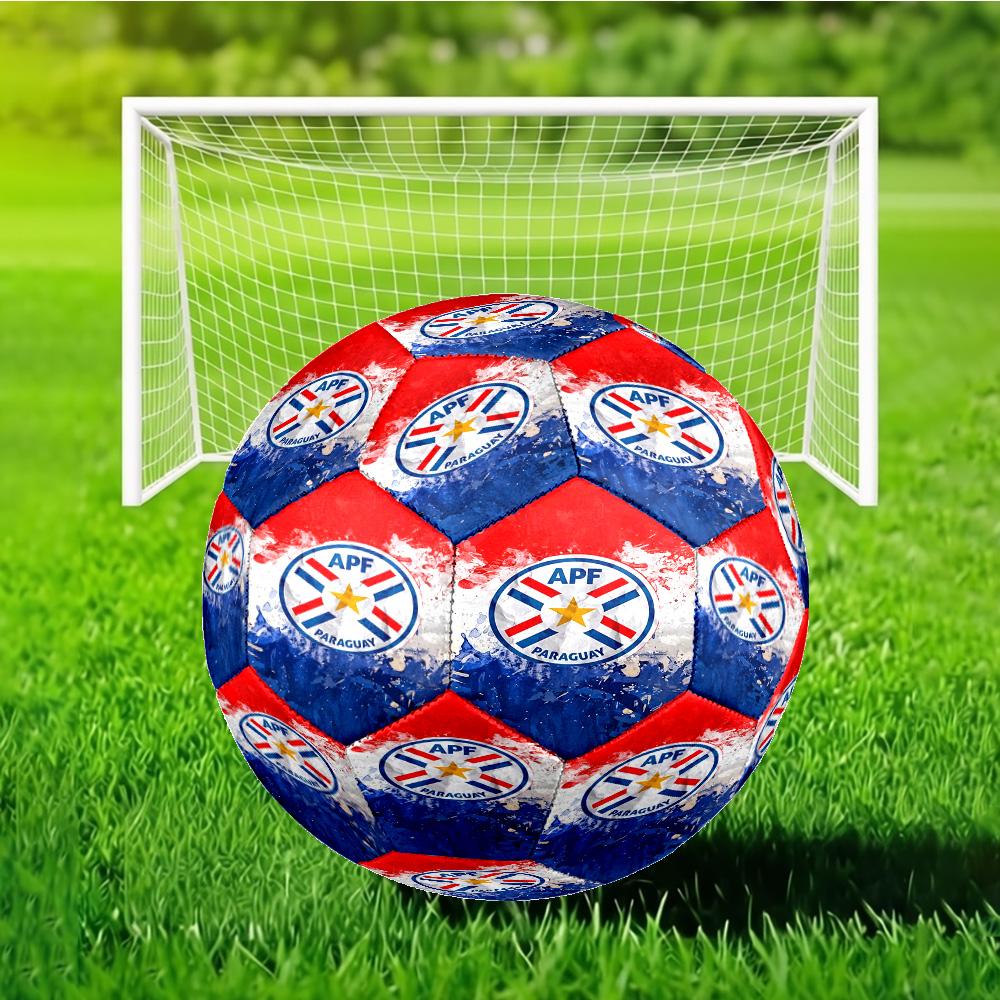 Paraguay Football Federation Emblem Size 5 Soccer Ball, Suitable for Training and Matches, High-Elasticity, Wear-Resistant Material Gift for Fan