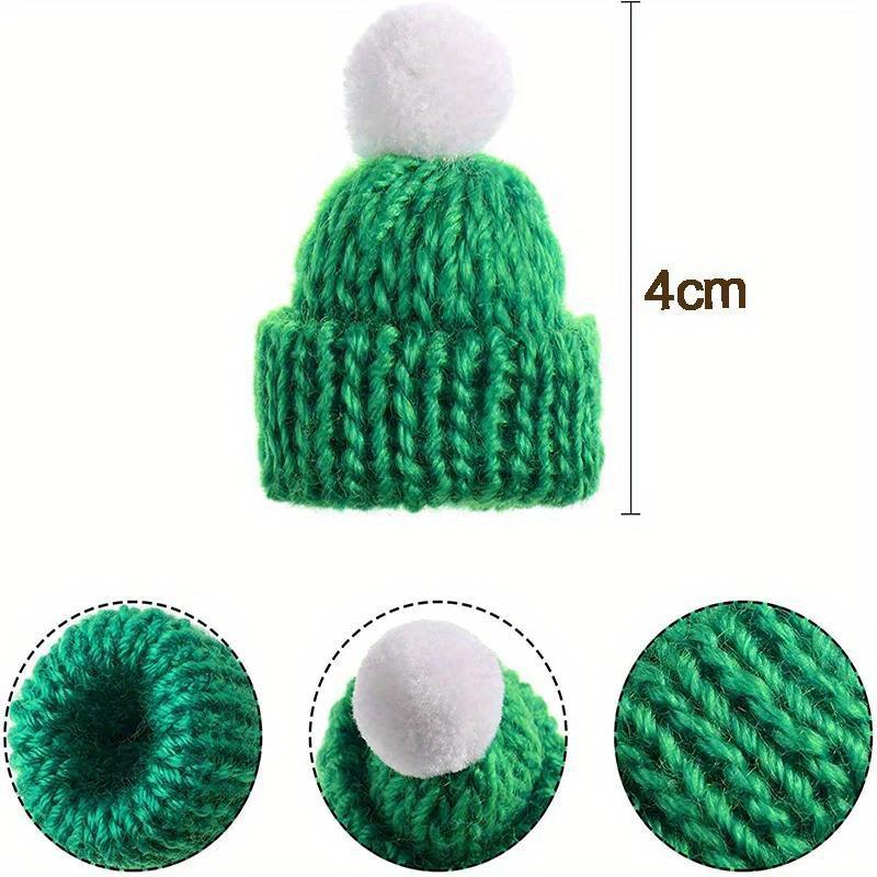 20pcs Mini Knitting Hats Christmas Mini Knitting Doll Hats Mini Wool Hat for Christmas Ornaments DIY Sewing Crafts Materials