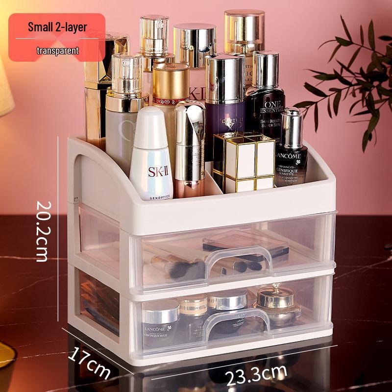 Large Capacity Desktop Cosmetic Storage Box with Drawers for Skincare and Lipstick