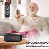 CD Player Alarm Clock USB Charging Dimmable Display Desktop Bluetooth Radio CD Player with Speaker Remote Control for Bedroom