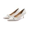 8-Sexy one-word with pointed toes, thin heels, high heels for women, not tired feet, professional work, single shoes, niche design sense