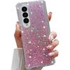 For Samsung Galaxy Z Fold 6 Glitter Case, Cute Bling Sparkle Sparkly Shiny Soft TPU Silicone Clear Bumper Four Corner Shockproof Protective Case for