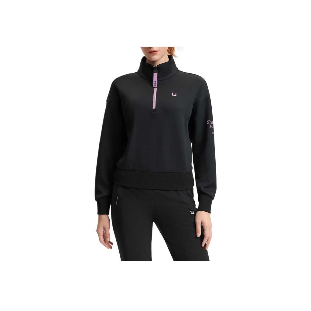 New FILA Fitness Sweatshirt Women's Pitch Black A11W511208FBK