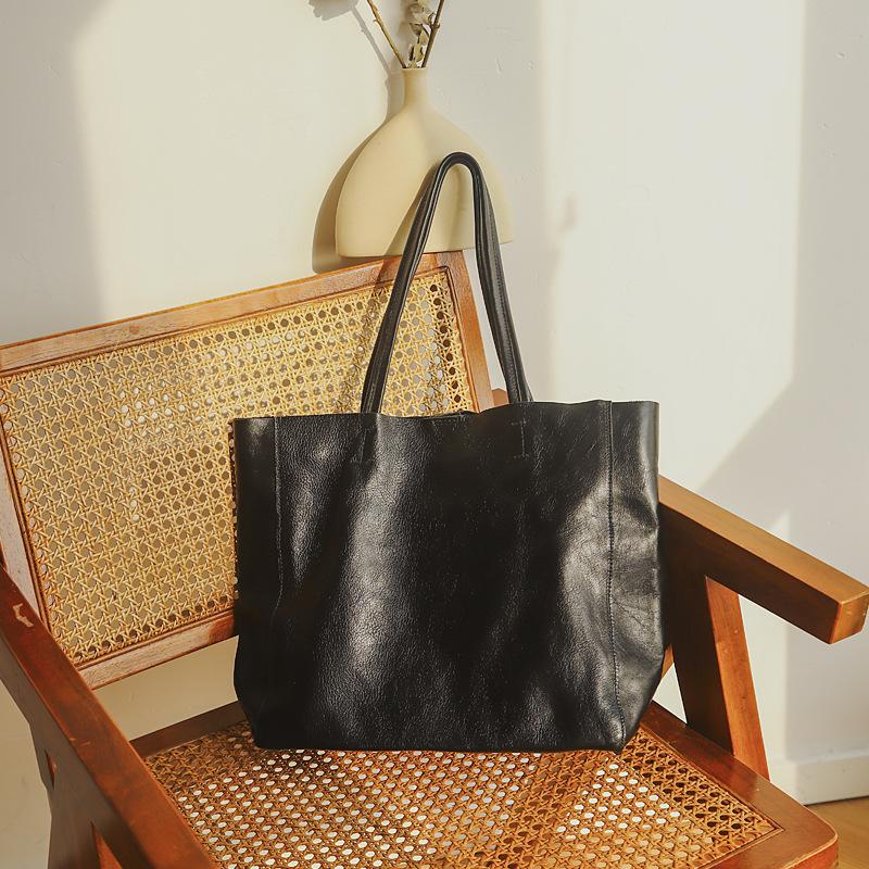 Johnature Genuine Leather Commuter Casual Tote Vintage Large Capacity Women Bag Soft Real Cowhide Shoulder Bags