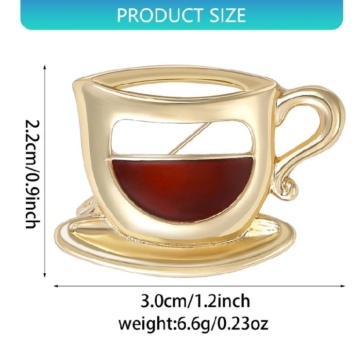 Decorative Openwork Designs Cafe Cup Brooch Versatile Gift for Friend Family Statement Clothing Accessories Accessory