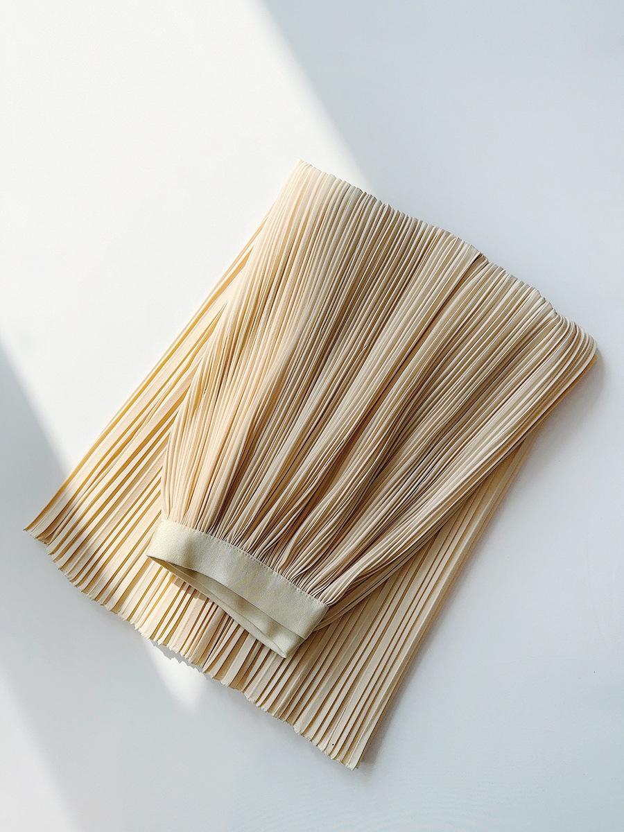 

Юбка-плиссе в стиле «зубочистка» премиум-класса 2025 года, весна-лето, новый темперамент, тонкая плиссированная юбка с высокой талией One Size абрикосовый