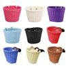 Kids Bike Handwoven Cycling Basket Bicycles Front Handlebar Cargo Basket For Girl Child with Leather Straps, Detachable