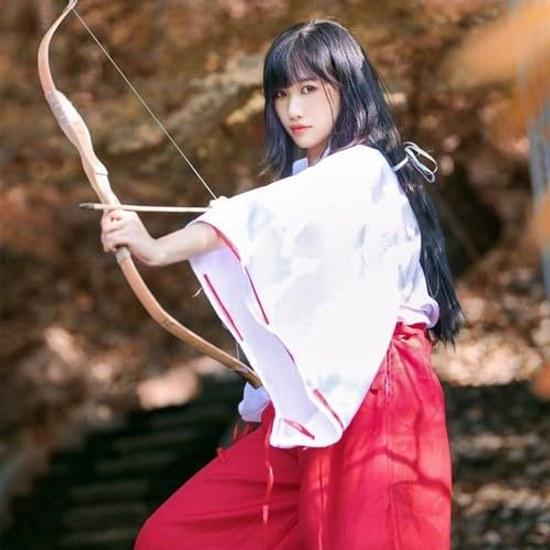 Formemory Miko Outfit Costume Traditional Clothing Japanese Style Halloween Mini Ribbon Shrine Cosplay White Red Ladies Loose Fit Year School Festival