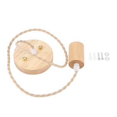E27 Vintage Country Style Black Simple Wood Pendant Ceiling Lamp Hanging Light 90 250V