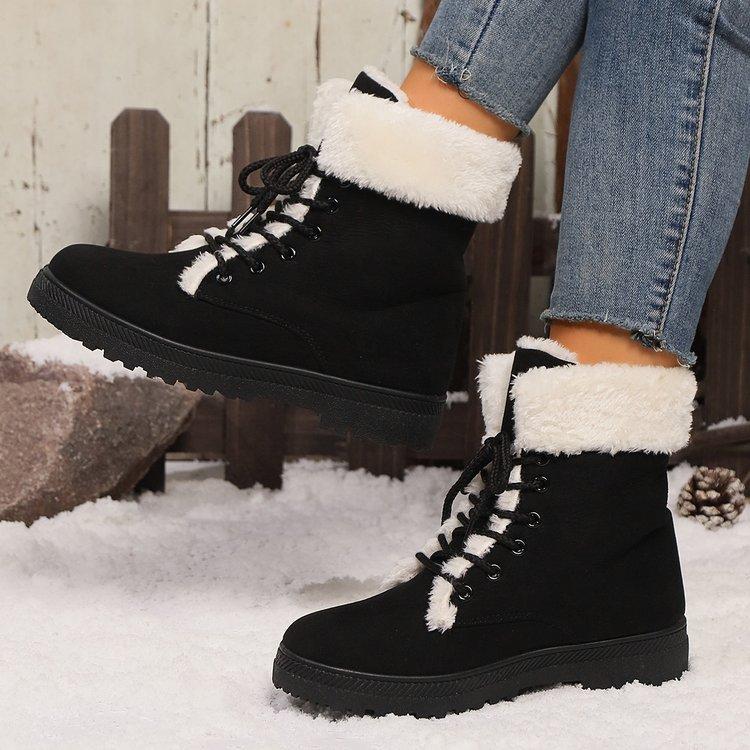 New Winter Women's Plus Velvet Sneakers Water Proof Non-slip Warm High-top Shoes