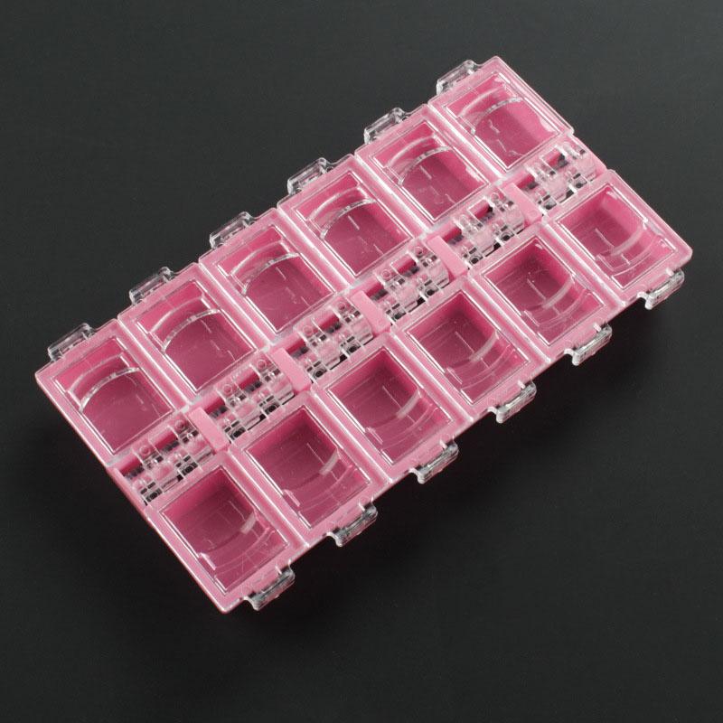 

12 Grids Jewelry Accessories Storage Box Empty Case For Nail Art Decoration Rhinestones Beads Clear Pink Black White Color