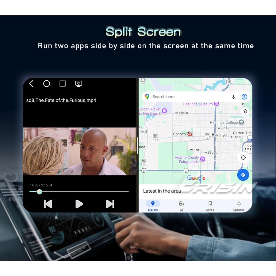 EU Erisin ES6691V Android 14 Car Stereo GPS Navi CarPlay DSP Auto Radio for VW Sharan Golf Seat Altea Skoda Fabia Dashboard