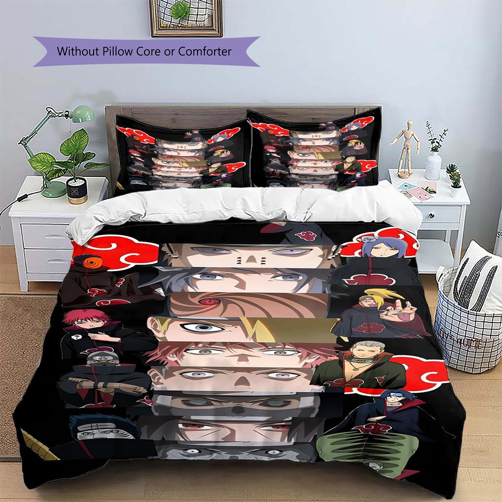 Cartoon Pattern Bedding Quilt Set Quilt Cover Pillowcase Home Decoration Birthday Gift (1 * duvet cover + 2 * pillowcase, without core)