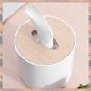 2025 Trend 4X Wooden Cover Round Roll Paper Tissue Tube Household Removable Mini Wooden Tissue Box