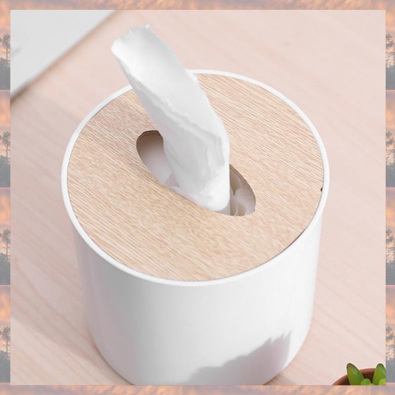 

2025 Trend 4X Wooden Cover Round Roll Paper Tissue Tube Household Removable Mini Wooden Tissue Box белый