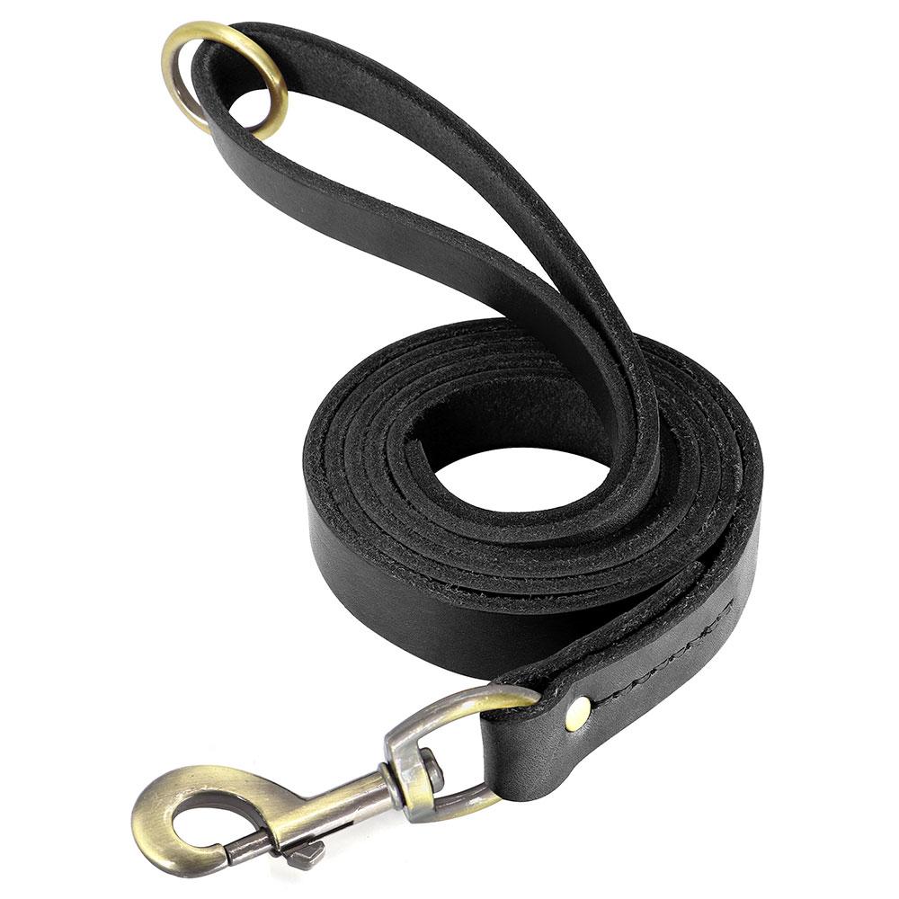 Cow Leather Dog Collar Leash Genuine Leather Big Dog Collars Lead Braided Pet Collars For Medium Large Dogs German Shepherd