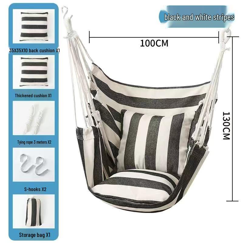 Canvas Hanging Chair: Thickened Indoor/Outdoor Dorm Swing for College Students & Kids