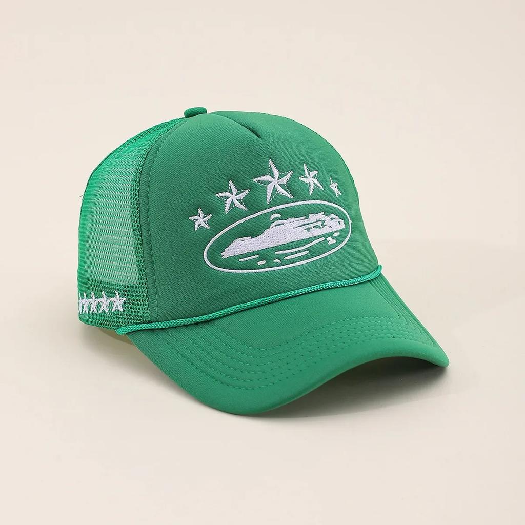 Unisex Männer Frauen Kappe Pentagramm Stickerei Baseball Netzmützen Frühling Sommer Outdoor Verstellbar Lässige Hüte Sonnenschutzhut