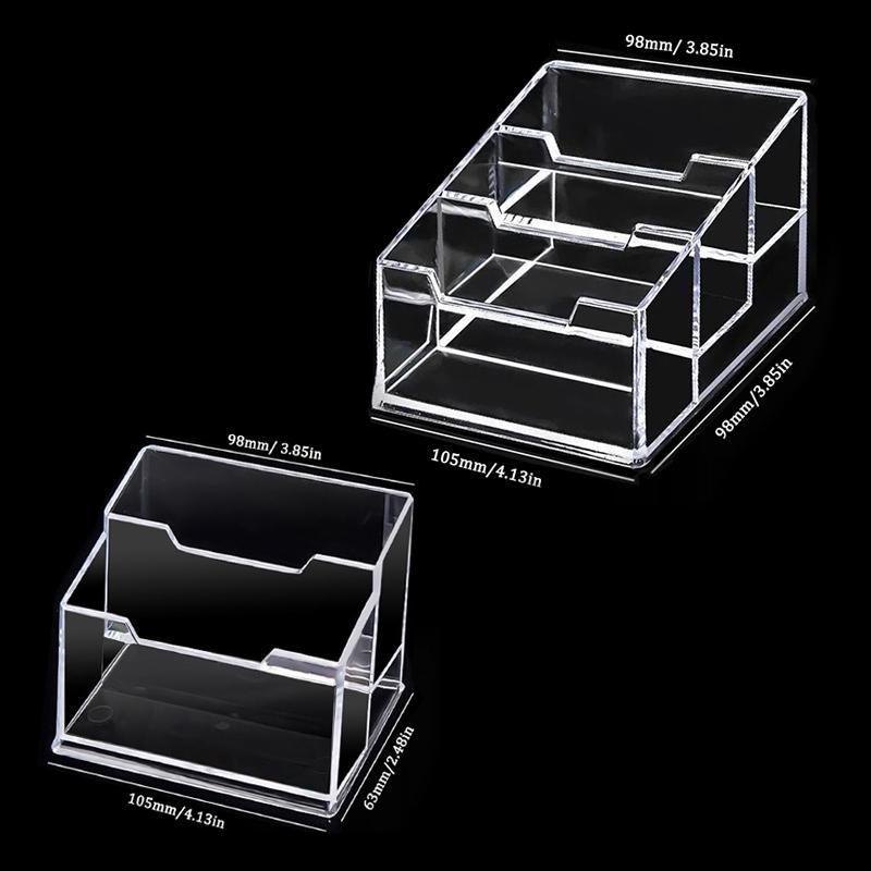 1/2/3PCS Clear Acrylic Display Stand Transparents Desktop Organizer with Storage Shelf for Office Business Cards
