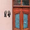 2 Pcs Funny Bathroom Signs For Men Women Creative 2D Flat Restroom Door Decor Restaurant Hotel Cafe Toilet Signage Wall Sticker